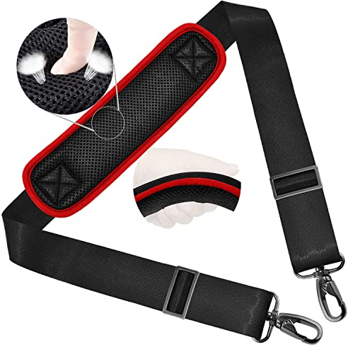 Correa de Hombro Universal ZINZ 58, para Cámara, Equipaje, Bolsa Deportiva y Duffel, Ajustable con Gancho Giratorio，Borde del Vino