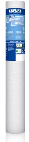 Erfurt Fleecefiber Basic 104 vit övermålningsbar fibertapet, vit tapet med struktur, 1 rulle 10,05 x 0,53 m