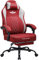 GTPLAYER Gaming Stuhl aus Stoff, Bürostuhl Integrierte Lendenwirbelstütze, Bürostuhl, Gaming Chair mit Federkissen und Fußstütze, Verdickte Rückenlehne, Ergonomischer PC-Stuhl Rot