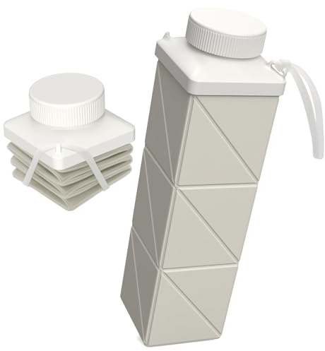 BEAUTAIL Collapsible Water Bottles 720ml 24.3oz, Foldable Portable Water Bottle, Lightweight Reusable Leakproof for Travel Camping Hiking Cycling Yoga Sports Outdoor School Office, 1 Pack, Starlight