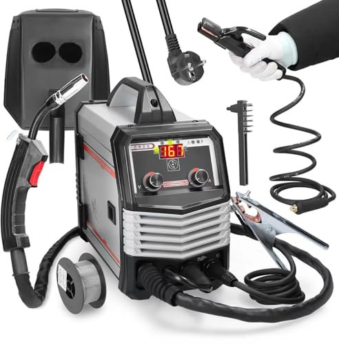HYQNG 4-in-1 MIG MMA MAG TIG-160C Welders, 10A Large Current Portable Electric Welding Machine with Digital LCD Display IGBT Inverter Welder