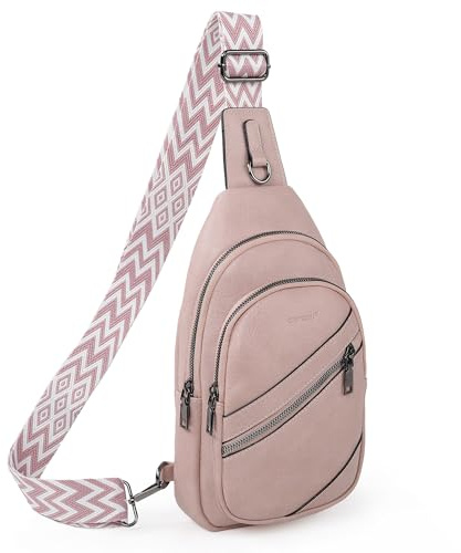 TANTOMI Sling Bag Crossbody Bags for Women Leather Cross Body Bag Trendy Fanny Pack Chest Travel Purse with Adjustable Strap