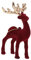 Supvox Christbaumschmuck Anhänger Plüsch-Hirsch-Ornament Rentier Tischdeko Hirsch Hängende Ornamente Elch-Ornamente Rentierfiguren Rentierdekorationen Rentier-Ornamente Beflockung Rot