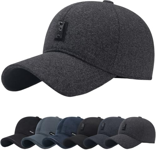 Cozyan Winter Baseball cap Cappello Baseball Invernali Berretto da Baseball Invernale Uomo Cappello Invernale Uomo con Fodera Cappellino con Visiera Cappellino Autunno/Inverno