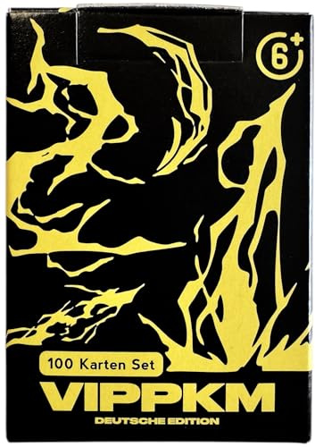 VIPPKM® 100 Karten Set - original deutsch - VIPPKM Geschenkbox kompatibel mit Pokemon Karten inkl. begehrter Holo-Sammelkarten Kinder zu Weihnachten, Nikolaus & Geburtstag