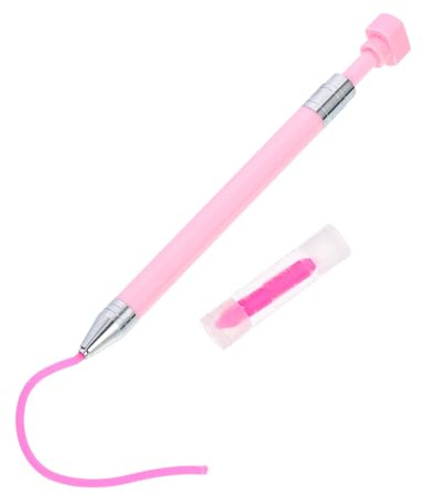 TOGEVAL Stylo à Nail Art Rotatif en Plastique Rose, Facile à Transporter et Confortable à Manipuler, pour Peinture Diamant et Décoration D'ongles Professionnelle