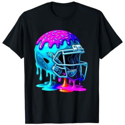 Ice Cream Drip Casque de Football américain pour Homme et Femme T-Shirt