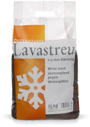 OPPENHÄUSER Lava-Streugut 15kg Sack deutsches Qualitätsprodukt für sichere Wege ideal zur Lagerung im Streugutbehälter