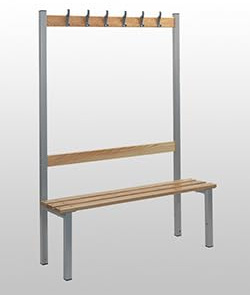 AMP Wire 1200mm Long Changing Room Bench with 5 coat hooks