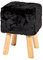 HAKU Möbel Hocker schwarz, Massivholz, Textilgewebe - Maße: B 30 cm x H 45 cm x T 30 cm, Style: Glam