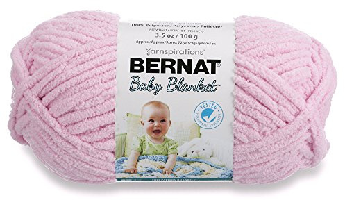 Bernat Baby Blanket Yarn, 3.5oz, Super Bulky 6 Gauge - Pink - Single Ball Machine Wash & Dry (454533)