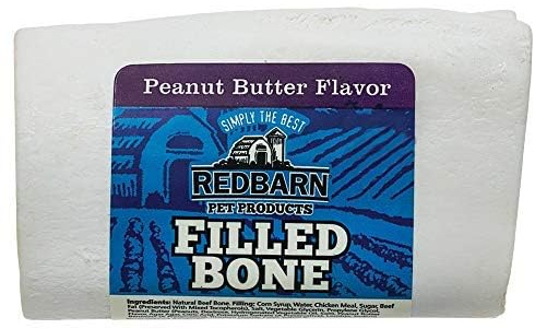 Redbarn Filled Dog Bones, Natural Long-Lasting Dental Treats; Suitable for Aggressive Chewers, Small (3) - 10 Bones (Peanut Butter)