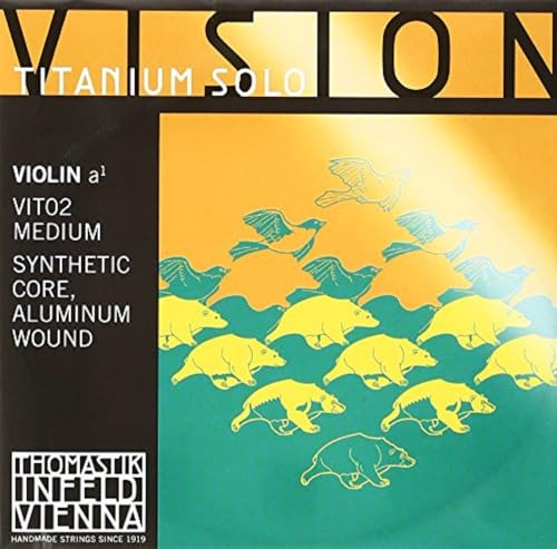 Thomastik Cuerda para violín 4/4 Vision Titanium Solo - cuerda La núcleo sintético, entorchado aluminio, medio
