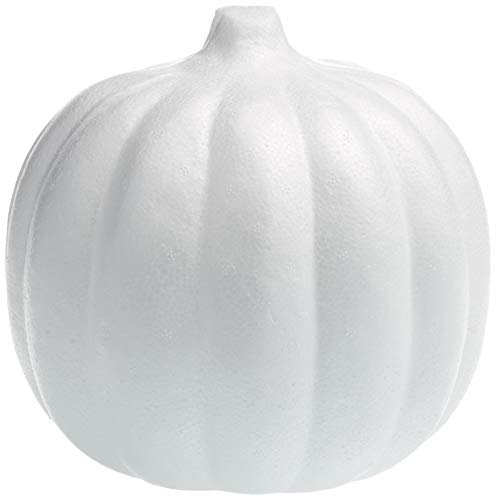 Rayher Citrouille en polystyrène expansé (PSE), blanc, Ø 16cm, 1 pce., arts créatifs, décorations, automne, Halloween-3346600