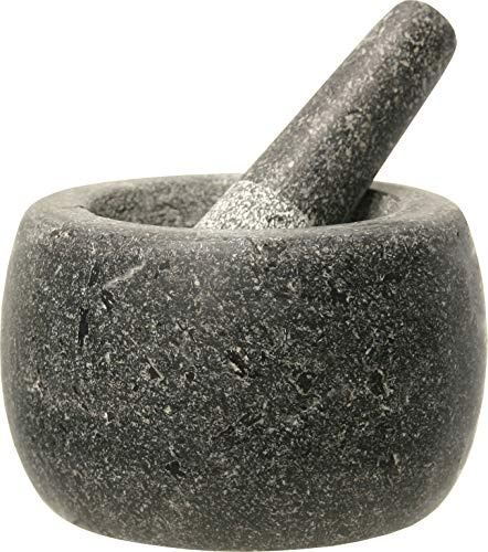 Jade Temple - Mortero de Piedra con Maja, Granito Macizo con 14 cm de diámetro y 10 cm de Altura