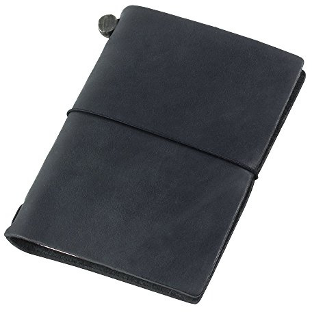 MIDORI Traveler's Notebook - Passport Size, Black Leather (Small)