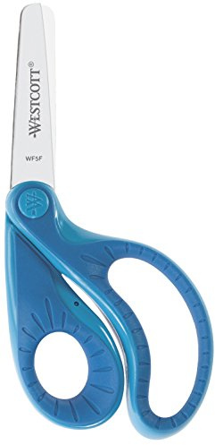 Westcott 22002 00 Ergo Junior Soft Grip Tijeras Tijeras Manualidades, 13 cm, Acero, Azul, 12.9 x 6.1 x 1 cm