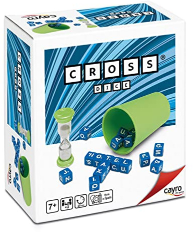 Cayro Cross Dice - Forma Las Máximas Palabras Posibles - Juego de Mesa y Habilidad - para Jugar en Familia - Diversión