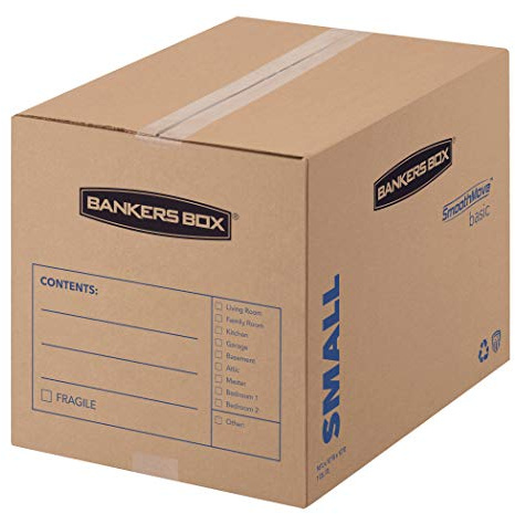 Bankers Box Small Moving Box 15 Pack, Pre-Printed for Labeling, 16.5-in x 12.25-in x 12.675-in (7713802)
