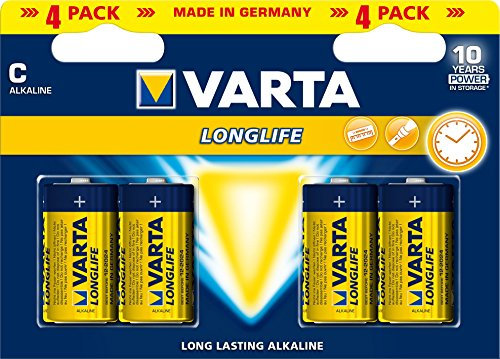 VARTA Alkaline C Size (LR14) Longlife Batteries 1.5V - Pack of 4