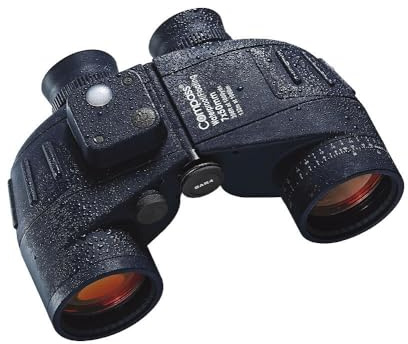 Compass Fernglas/Feldstecher OS 7 x 50 mit 7-facher Vergrößerung, gummiarmierter Corpus, mit 50 mm Objektiv, Porroprismen-System mit voll vergütetem BK-4 Glas, schwarz, 111990