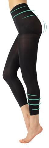 CALZITALY PACK 1/2 PAARE Figurformende Kompressionsleggings 8 mm/Hg mit Stützeffekt | Schwarz | S, M, L, XL | 100 DEN | Made in Italy (L, Schwarz)