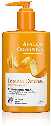 Avalon Organics Cleansing Milk, Intense Defense with Vitamin C, 8.5 Oz