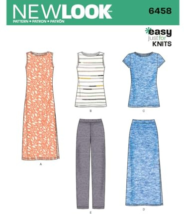 New Look Sewing Pattern 6458A Misses' Easy Knit Separates, White, 10-12-14-16-18-20-22