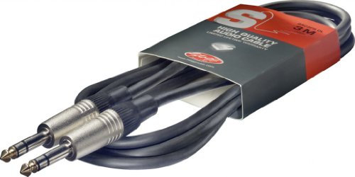 Stagg SAC3PS DL S-Serie Deluxe Jack Stecker auf Jack-Stecker Audio Kabel – 10 ft.