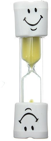 AKORD Children’s Sandglass Timer for Brushing Teeth, Toothbrush Timer, Yellow, 2 Minutes