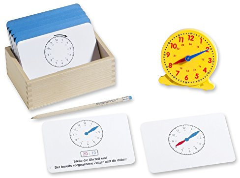 endlich die Uhrzeit verstehen mit Lernuhr, 110 Lernkarten inkl. Selbstkontrolle, Montessori-Lernmaterial