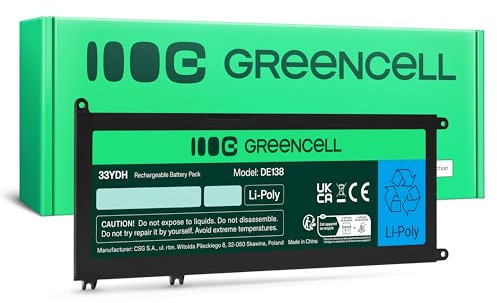 Green Cell Laptop Akku 33YDH 99NF2 099NF2 für Dell Inspiron 15 7577 17 7779 17 7778 17 7773 17 7786 Latitude 133380 Vostro 15 7570 7580 (3400 mAh, 15.2 V, Farbe: Schwarz)