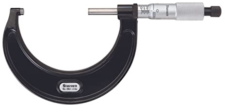 Starrett Outside Micrometer with One-Piece Spindle, Satin Chrome Finish and Advanced Sleeve Design - Quick and Easy Adjustment, 2-3 Range, .001 Graduation - 436.1XRL-3