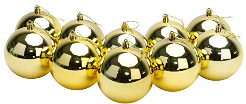 Toyland® 10 palline di Natale extra large da 100 mm di colore - Decorazioni per alberi di Natale (Oro)