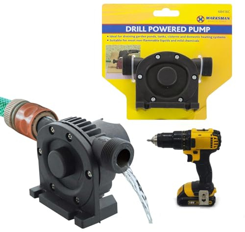 Drill Powered Water Pump - Syphon Attachment Used for Cleaning, Extracting Pond, Flood & Waste Water | Strong Quality, High Efficiency, High Flow Water Pump for Water Discharge