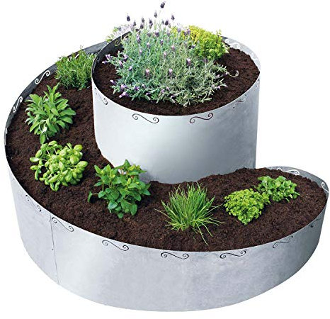 bellissa Kräuterspirale - 91050 - Kräuterschnecke feuerverzinkt für Terrasse und Garten - 5-teiliger Bausatz - 130 x 140 x 80 cm