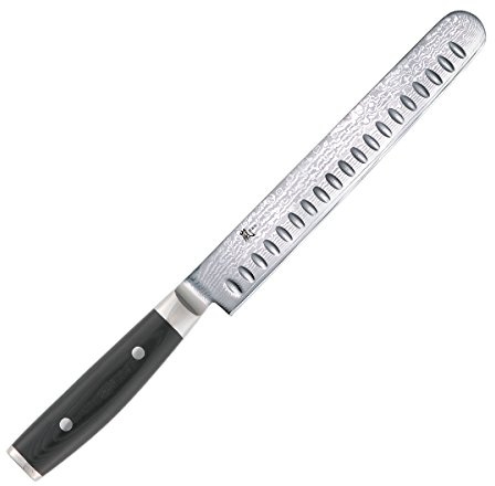 Yaxell RAN - Coltello damascato per salmone e prosciutto, 23 cm