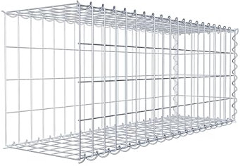 GABIONA Cestino di Pietra Gabbione Maglie rettangolari, 5 x 10 cm, profondità 30 cm, Cestino per la Coltivazione di Tipo 2, Chiusura a Spirale, con zincatura galvanica