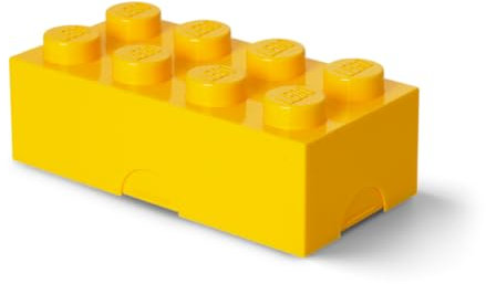 LEGO Lunch Box with 8 Knobs – Food-Grade, Dishwasher Safe, Versatile Storage Container, Pencil Case, Snack Box, 950ml, for Kids & Adults Yellow