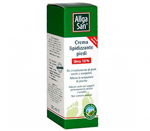 Allga San Crema Piedi Lipidizzante - Crema Piedi Secchi e Screpolati con Urea 10%, 100 ml - Piedi Morbidi e Vellutati dalle Prime Applicazioni - Aiuta a Contrastare Disidratazione e Secchezza Piedi