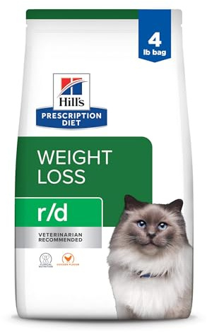 Hill's Prescription Diet r/d Weight Reduction Dry Cat Food, Chicken, 4 lb. Bag