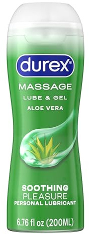 Durex Massage & Play 2 in 1 Lubricant, 6.76 oz., Soothing Touch with Aloe Vera