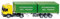 siku 3921, LKW mit Container, 1:50, Metall/Kunststoff, Gelb/Grün, Inkl. 2 Container, Variierbare Anhängerlänge