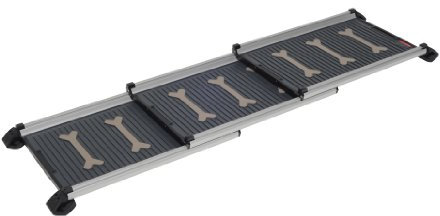 4pets Easy-Steps Einstiegshilfe für Dog Boxen - Metallic Grau - Rampe für Ihr Tier - Schweizer Qualität