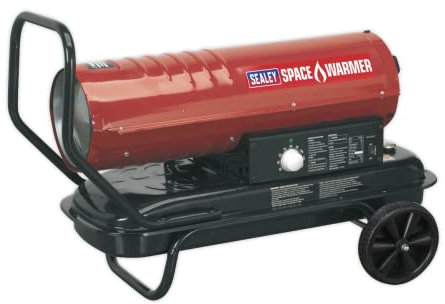 Sealey Space Warmer® Kerosene/Diesel Heater 70,000Btu/hr with Wheels - AB7081,Black