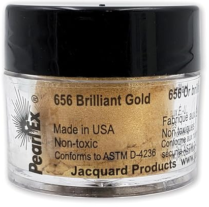 Jacquard Pearl Ex Pigment Powder 3 Grams Brilliant Gold - Loose Mica Powder for Epoxy Resin, Watercolors, Calligraphy Ink & Clay - Epoxy Pigment Powder - Epoxy Resin Color