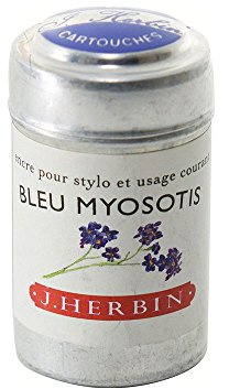 J. Herbin 20115T - Caja de 6 cartuchos de tinta para pluma estilográfica estándar, color azul