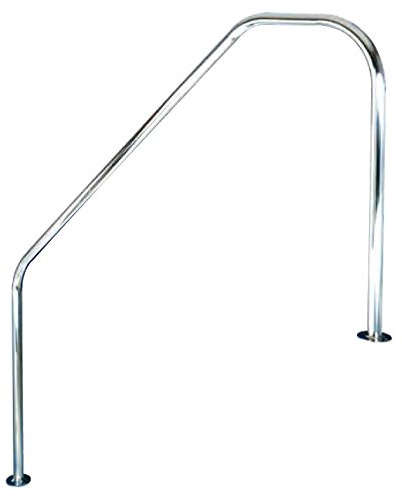 Pasamanos baranda de bajada piscina FX L. 1829mm. Acero inoxidable. AISI 316. Dos puntos de apoyo dos escalones con tramo recto de 458mm + tramo inclinado. REGALO Limpiador de acero