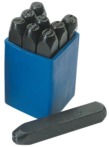 Draper 37336 0-9 Number Stamp Set, 1/8 Height, 10 Pieces , Blue
