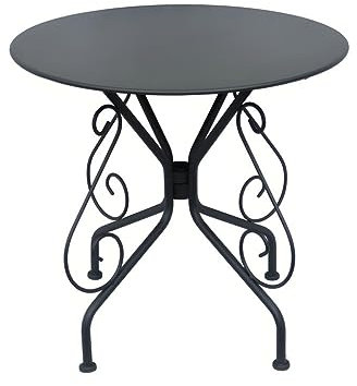 Vente-unique-Gartentisch - Metall in Eisenoptik - Anthrazit - GUERMANTES von MYLIA